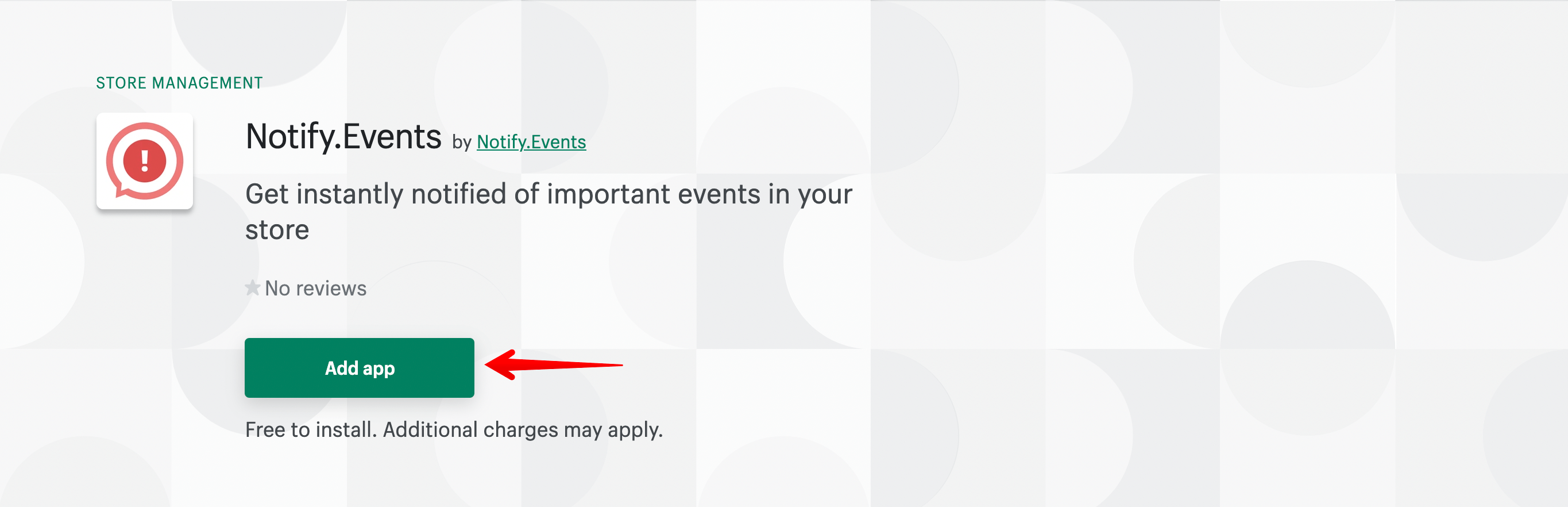 Adding Notify.Events Shopify App
