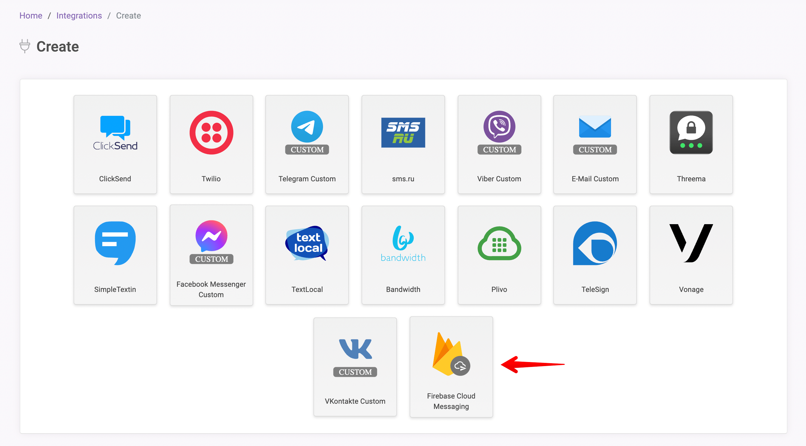 Firebase Cloud Messaging integration