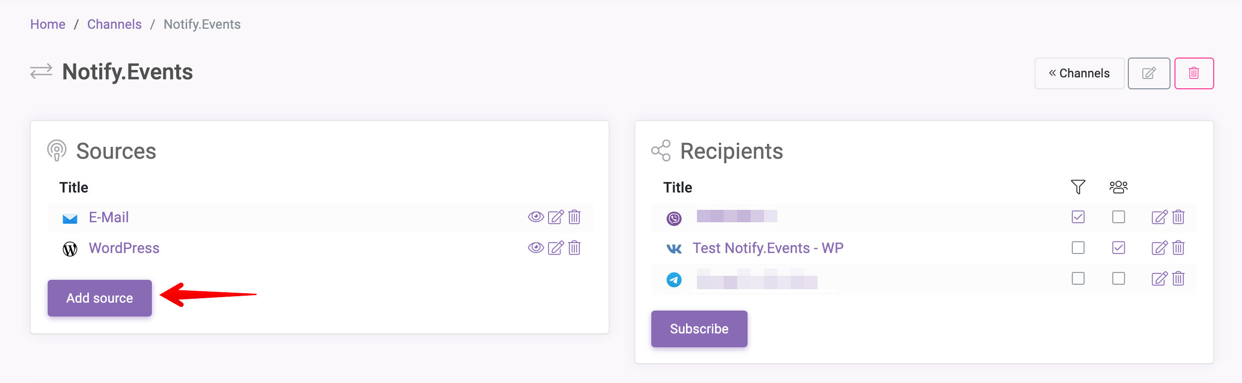 Adding a Notify.Events source