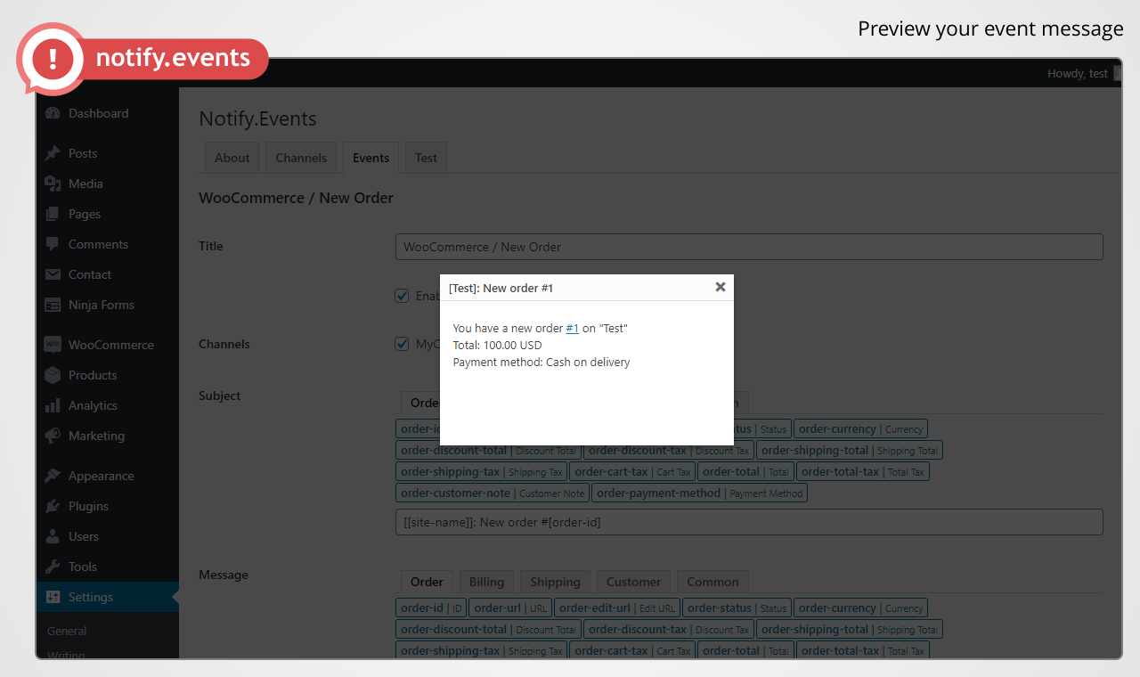 Notify.Events WordPress plugin - notification.png