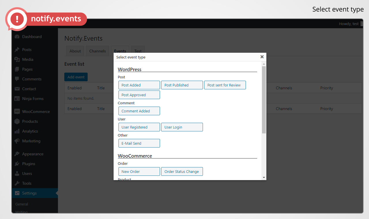 Notify.Events WordPress plugin - events.png
