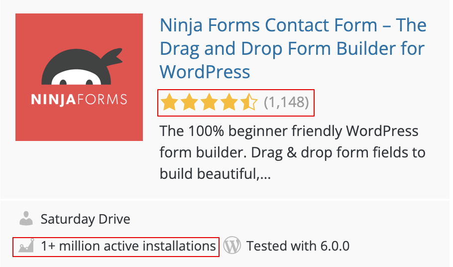 Ninja Forms Contact Form – The Drag and Drop Form Builder for WordPress –  WordPress plugin