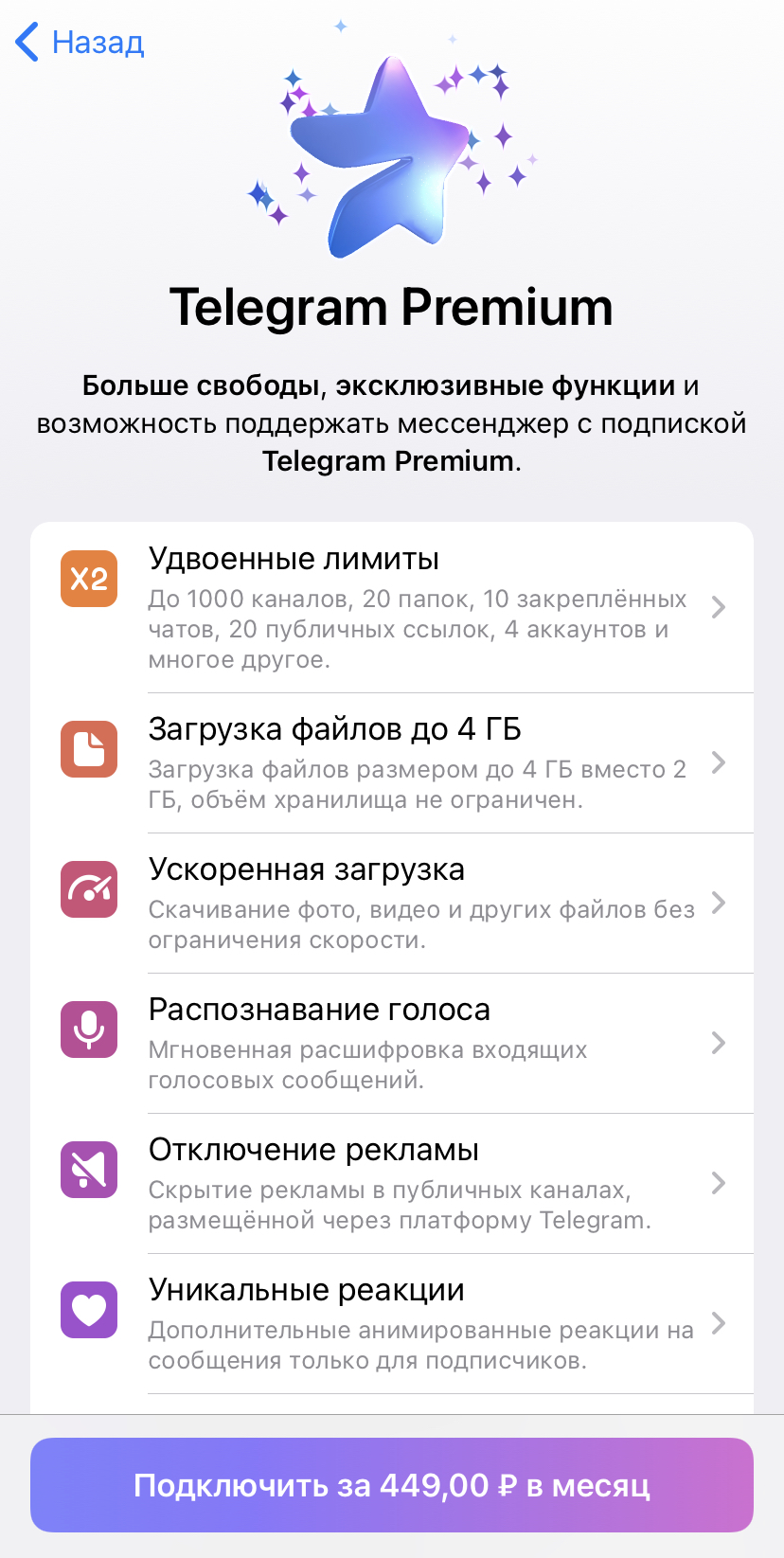 Telegram Подписка Premium – Что Интересного за 449 Рублей? | Блог  Notify.Events