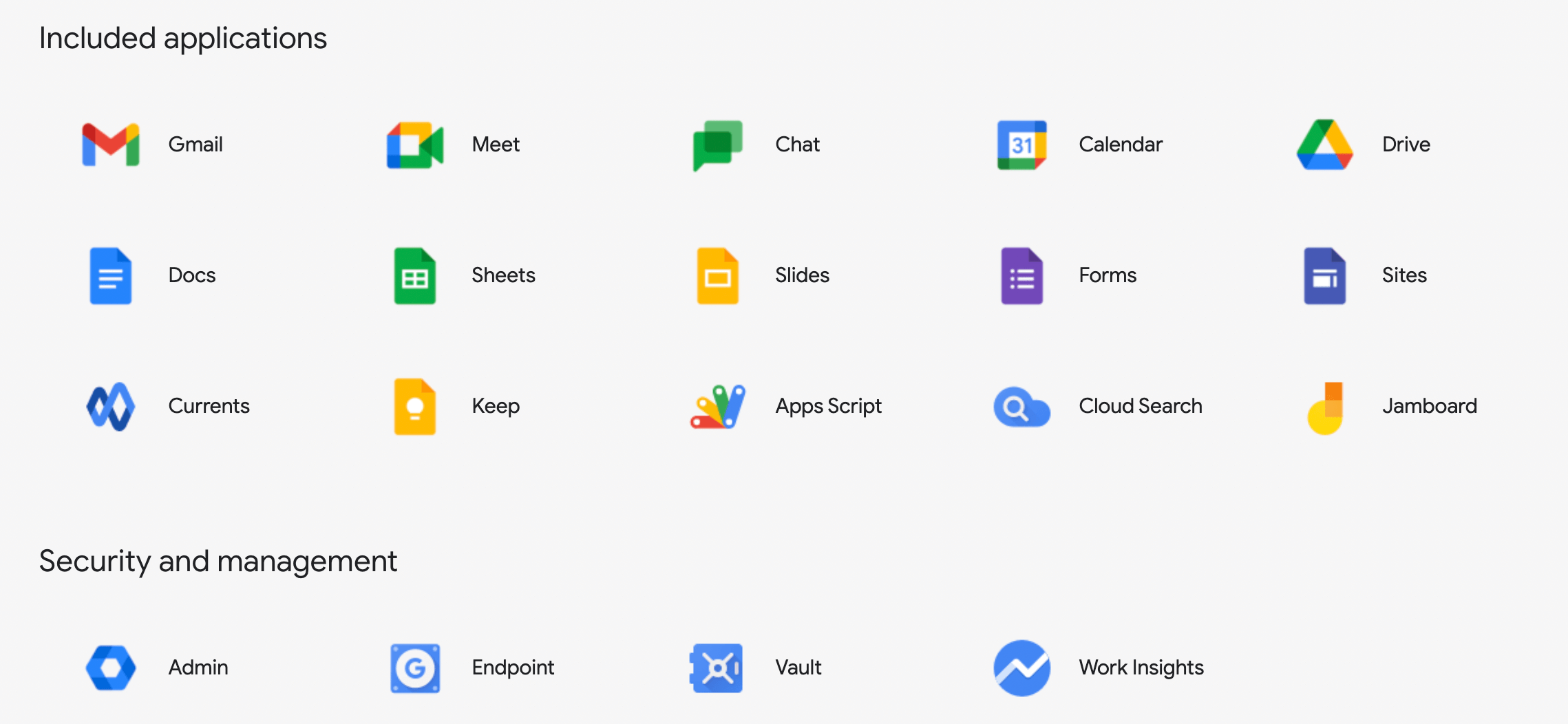 Google Workspace apps