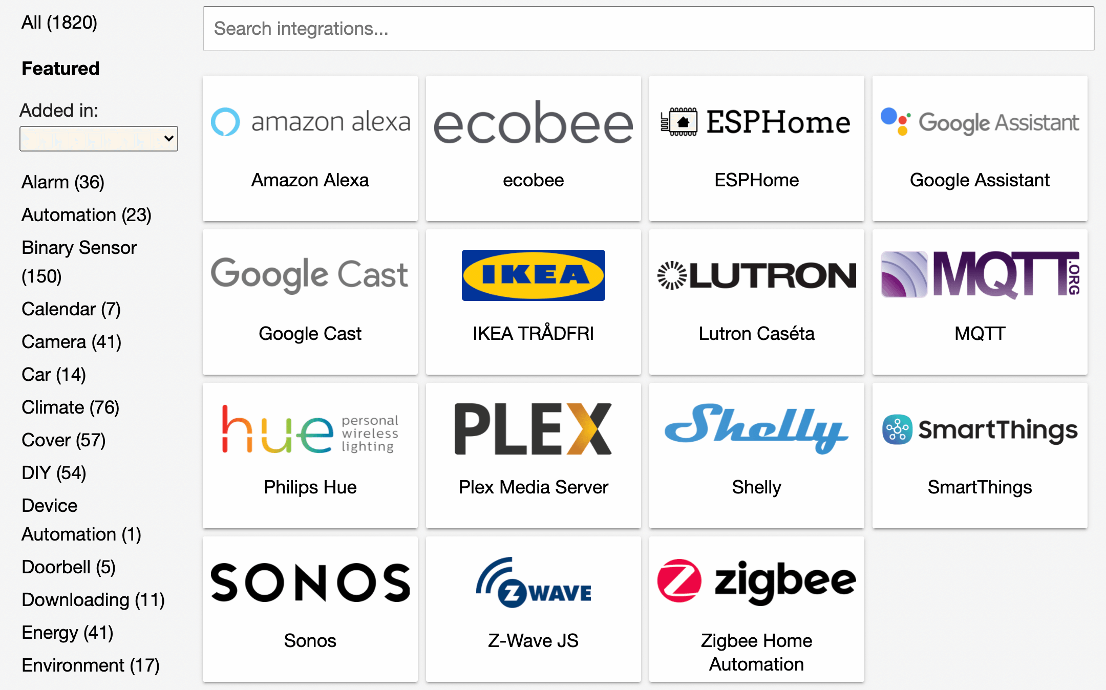 Home Assistant Integrations