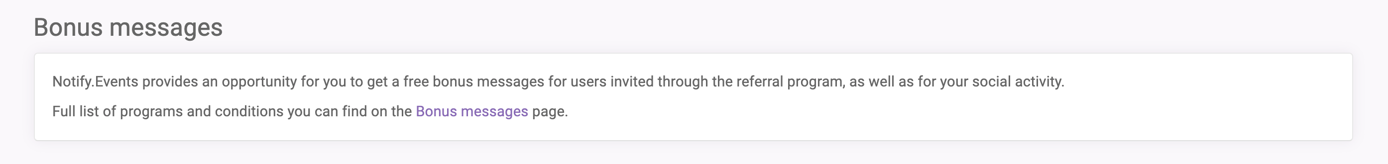 Notify.Events bonus programs